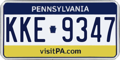 PA license plate KKE9347