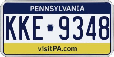 PA license plate KKE9348