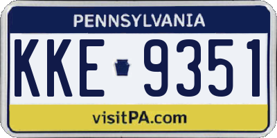 PA license plate KKE9351