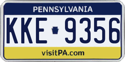 PA license plate KKE9356
