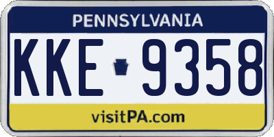 PA license plate KKE9358