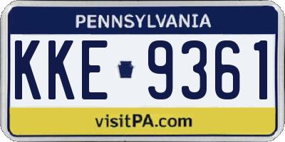 PA license plate KKE9361