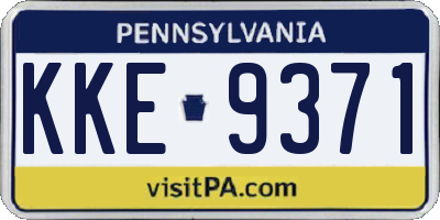 PA license plate KKE9371