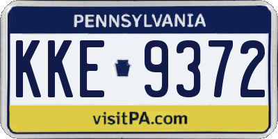 PA license plate KKE9372