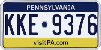 PA license plate KKE9376