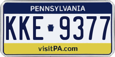 PA license plate KKE9377