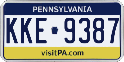 PA license plate KKE9387