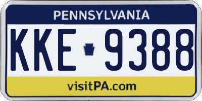 PA license plate KKE9388