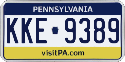 PA license plate KKE9389