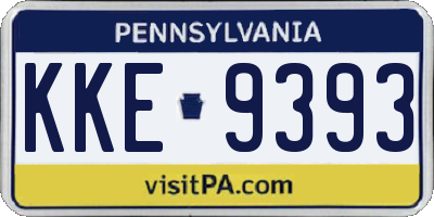 PA license plate KKE9393