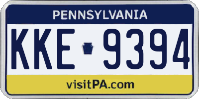 PA license plate KKE9394