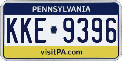 PA license plate KKE9396