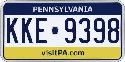 PA license plate KKE9398