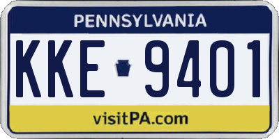 PA license plate KKE9401
