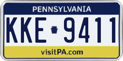 PA license plate KKE9411