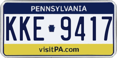 PA license plate KKE9417