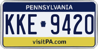 PA license plate KKE9420