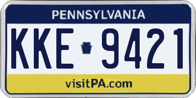 PA license plate KKE9421