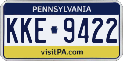 PA license plate KKE9422