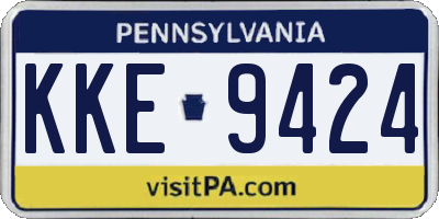 PA license plate KKE9424