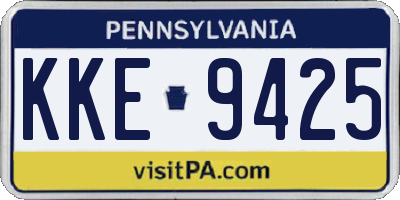 PA license plate KKE9425