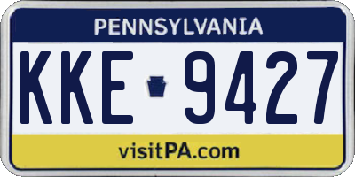 PA license plate KKE9427