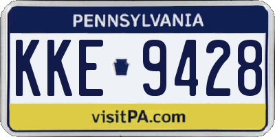 PA license plate KKE9428