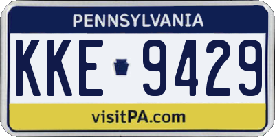 PA license plate KKE9429