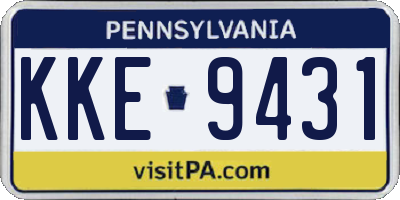 PA license plate KKE9431