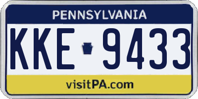 PA license plate KKE9433
