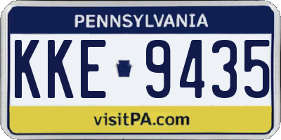 PA license plate KKE9435