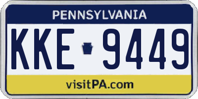 PA license plate KKE9449