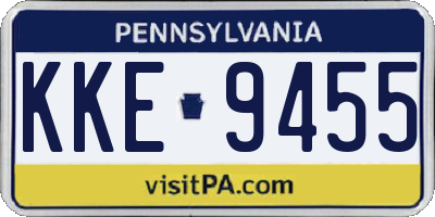 PA license plate KKE9455