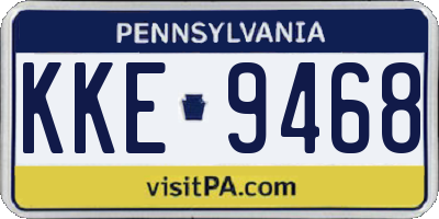 PA license plate KKE9468