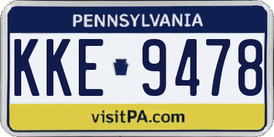 PA license plate KKE9478