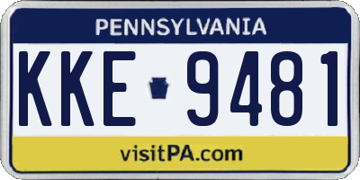 PA license plate KKE9481