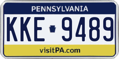 PA license plate KKE9489