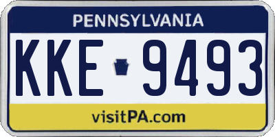 PA license plate KKE9493