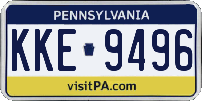 PA license plate KKE9496