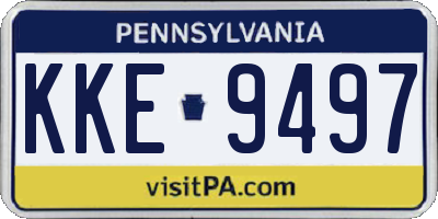 PA license plate KKE9497