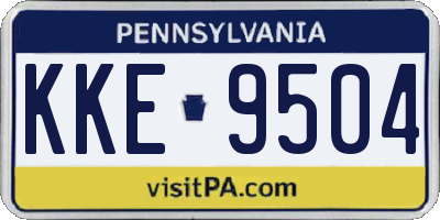 PA license plate KKE9504