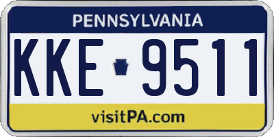 PA license plate KKE9511
