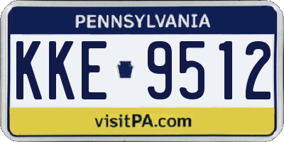 PA license plate KKE9512