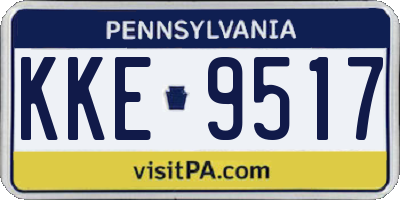 PA license plate KKE9517