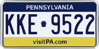 PA license plate KKE9522