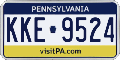 PA license plate KKE9524