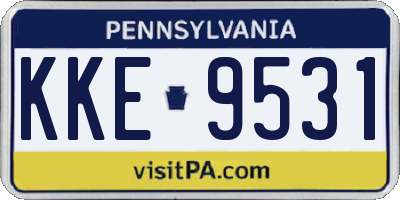 PA license plate KKE9531