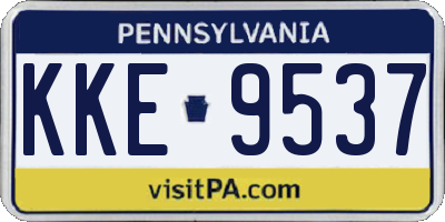PA license plate KKE9537