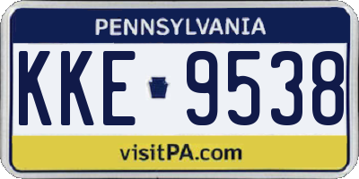 PA license plate KKE9538