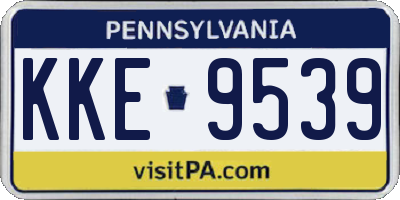 PA license plate KKE9539